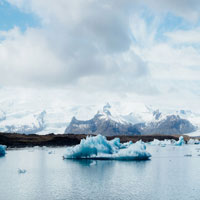 An iceberg on the water